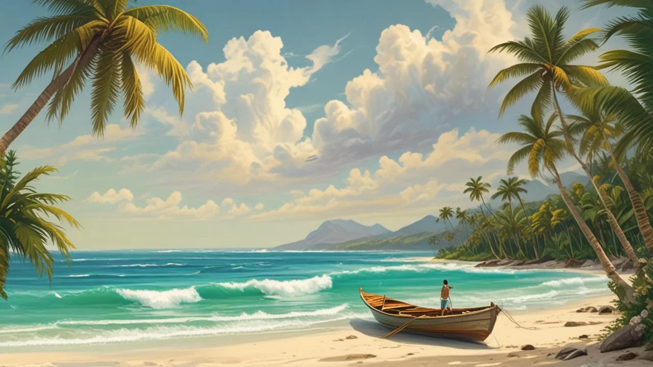 Paraíso tropical sereno y resplandeciente