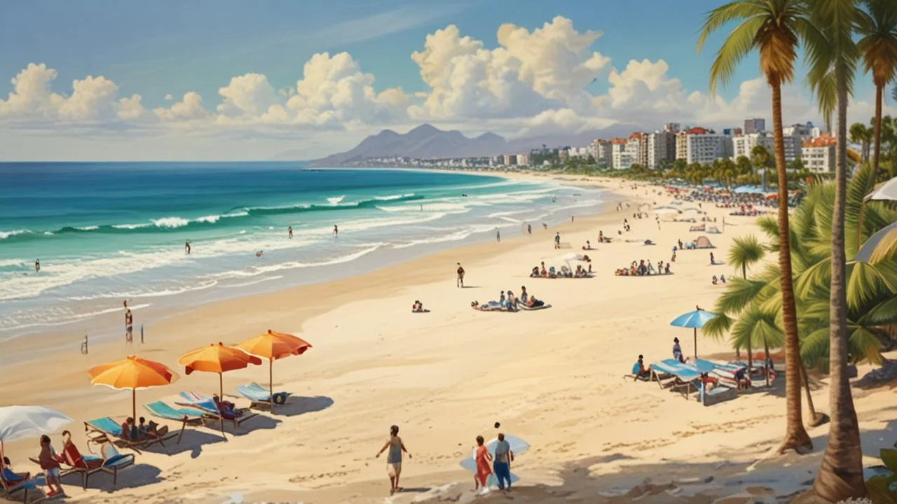 Una playa soleada y serena