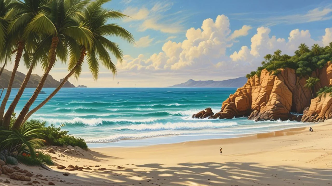 Un paisaje costero tropical sereno y vibrante