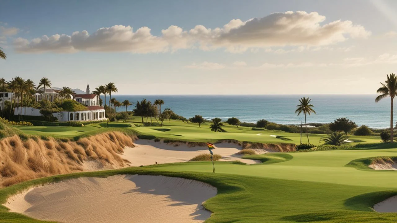 Un campo de golf tropical resplandece