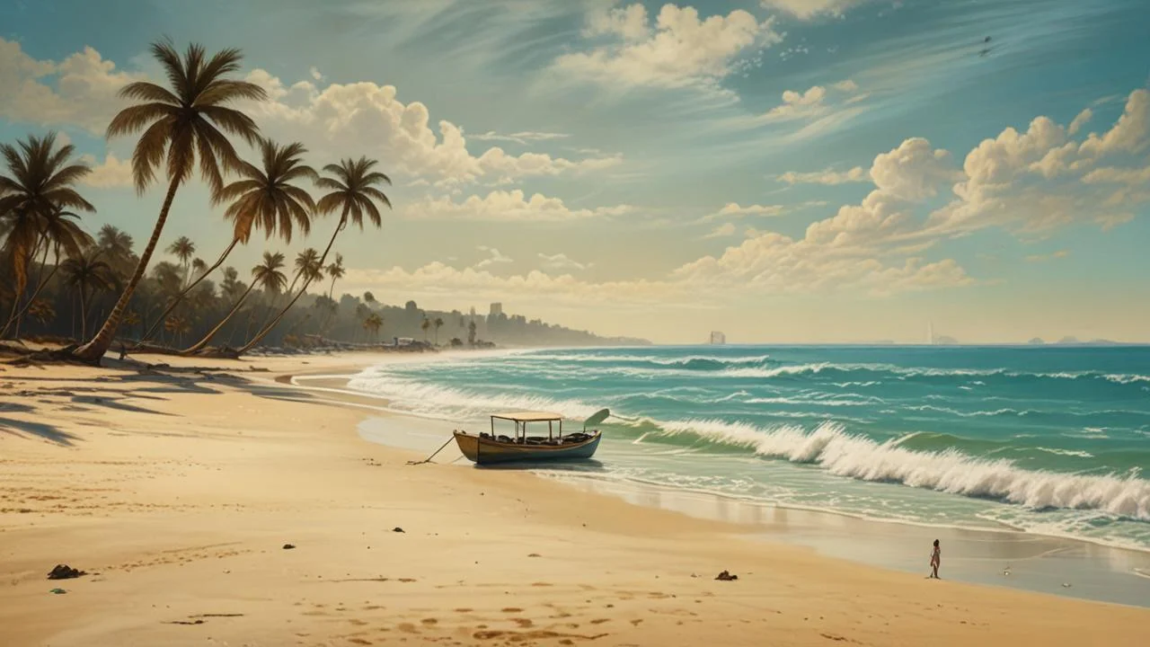 Playa dorada, agua turquesa y sol