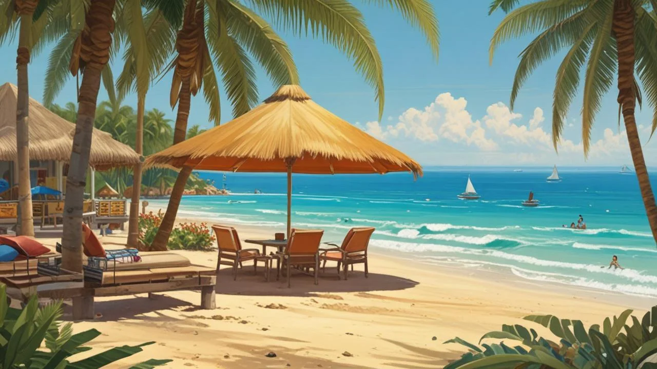 Playa tropical, sol y tranquilidad