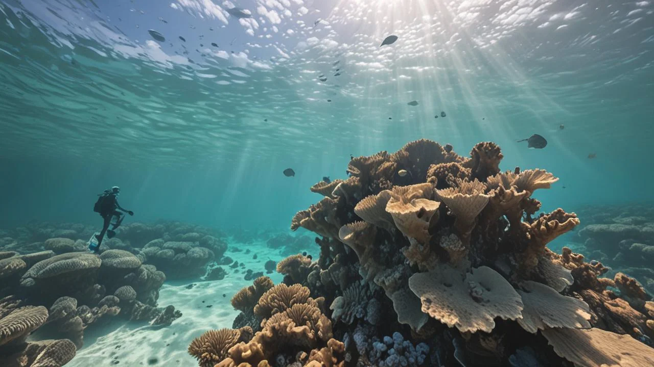 Coral marino: belleza azulada y serena