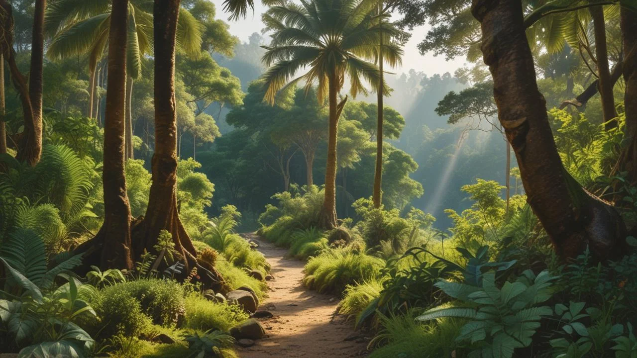 Un senderista explora selva exuberante y mística